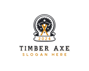 Woodworking Axe Carpenter logo design