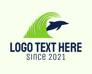 Aquatic Animal - Dolphin Lawn Care logo design