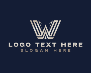 Stripes - Modern Corporate Letter W logo design
