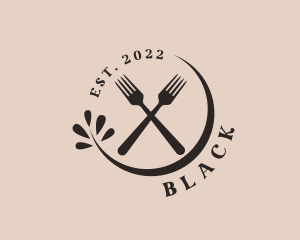 Orange Fork - Restaurant Fork Cutlery logo design