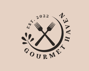 Restaurant Fork Cutlery logo design