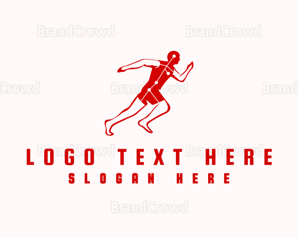 Marathon Running Athlete Logo