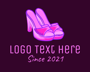 Shoe Salon - Neon Fashion Sandals logo design