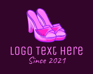 Shoe - Neon Fashion Sandals logo design