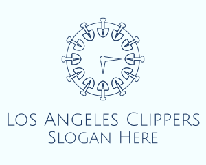 Shovel Clock Outline  Logo