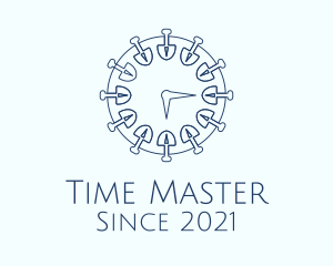 Chronometer - Shovel Clock Outline logo design