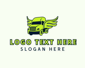 Trucker - Cargo Truck Wings logo design