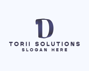 Modern Ribbon Letter D logo design