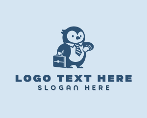 Office - Penguin Office Suitcase logo design