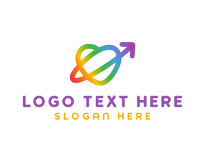 Lgbtiq - Rainbow Arrow Loop logo design