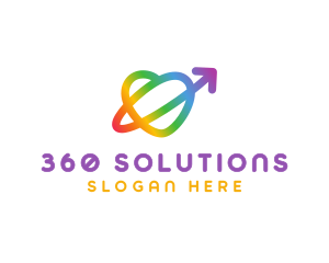 Rainbow Arrow Loop logo design