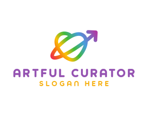 Rainbow Arrow Loop logo design