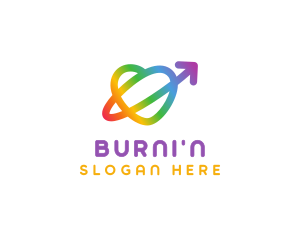 Rainbow Arrow Loop logo design