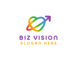 Rainbow Arrow Loop logo design