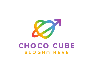 Gay - Rainbow Arrow Loop logo design