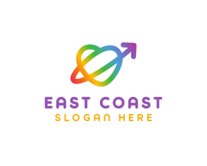 Rainbow Arrow Loop logo design