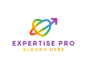 Rainbow Arrow Loop logo design