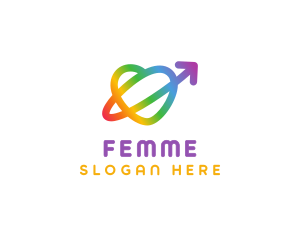 Rainbow Arrow Loop logo design