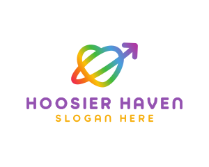 Rainbow Arrow Loop logo design