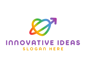 Rainbow Arrow Loop logo design