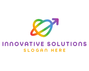 Rainbow Arrow Loop logo design