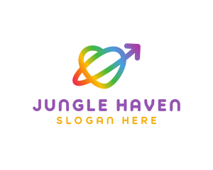 Rainbow Arrow Loop logo design