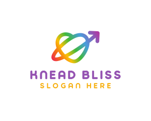 Rainbow Arrow Loop logo design