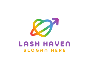 Rainbow Arrow Loop logo design