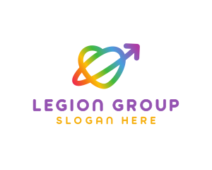 Rainbow Arrow Loop logo design