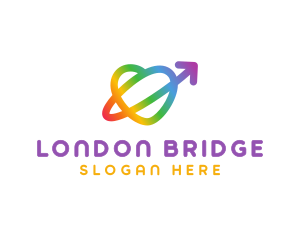 Rainbow Arrow Loop logo design