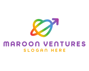 Rainbow Arrow Loop logo design