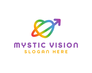 Rainbow Arrow Loop logo design