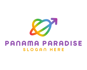 Rainbow Arrow Loop logo design