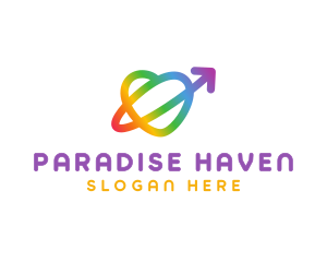 Rainbow Arrow Loop logo design