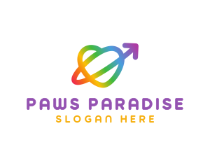 Rainbow Arrow Loop logo design