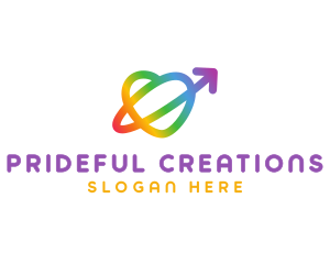 Pride - Rainbow Arrow Loop logo design