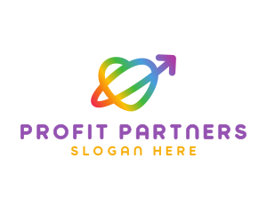 Rainbow Arrow Loop logo design