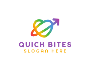 Rainbow Arrow Loop logo design