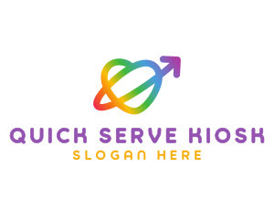 Rainbow Arrow Loop logo design