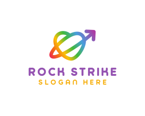 Rainbow Arrow Loop logo design