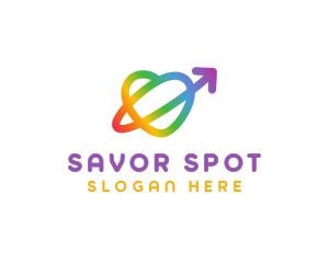 Rainbow Arrow Loop logo design