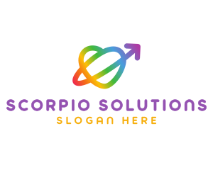 Rainbow Arrow Loop logo design