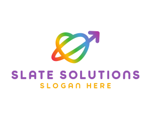 Rainbow Arrow Loop logo design