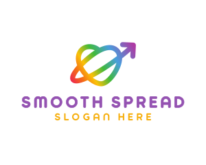 Rainbow Arrow Loop logo design