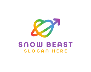 Rainbow Arrow Loop logo design