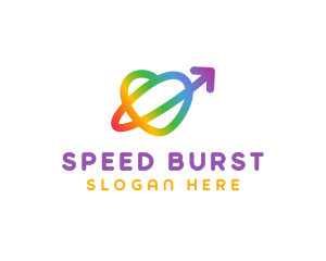 Rainbow Arrow Loop logo design