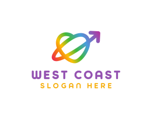 Rainbow Arrow Loop logo design