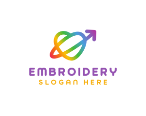 Rainbow Arrow Loop logo design