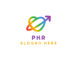 Rainbow Arrow Loop logo design