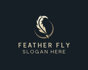 Crescent Feather Calligraphy logo design